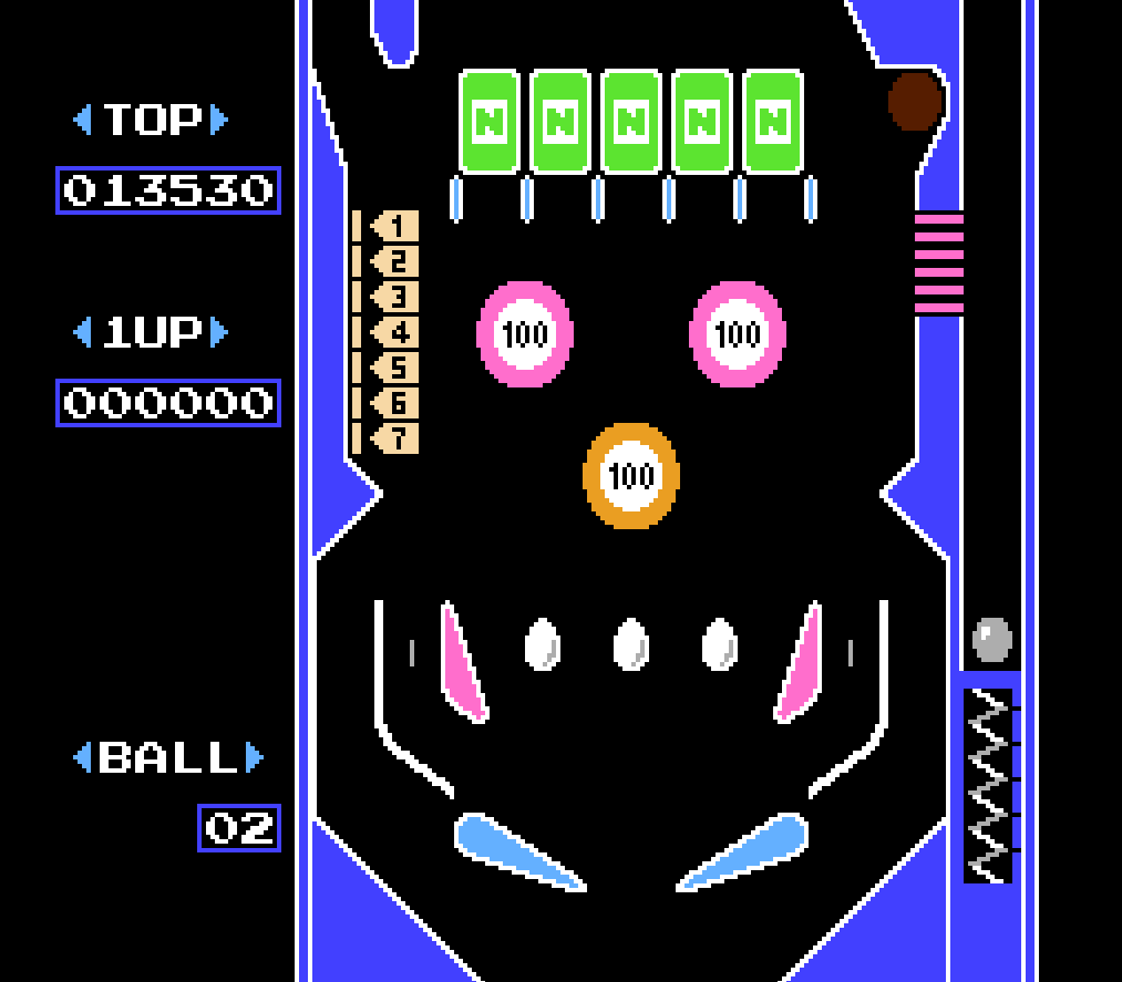 cncfreak: Pinball (NES/Famicom Emulated) 13,530 points on 2013-09-29 18:20:55