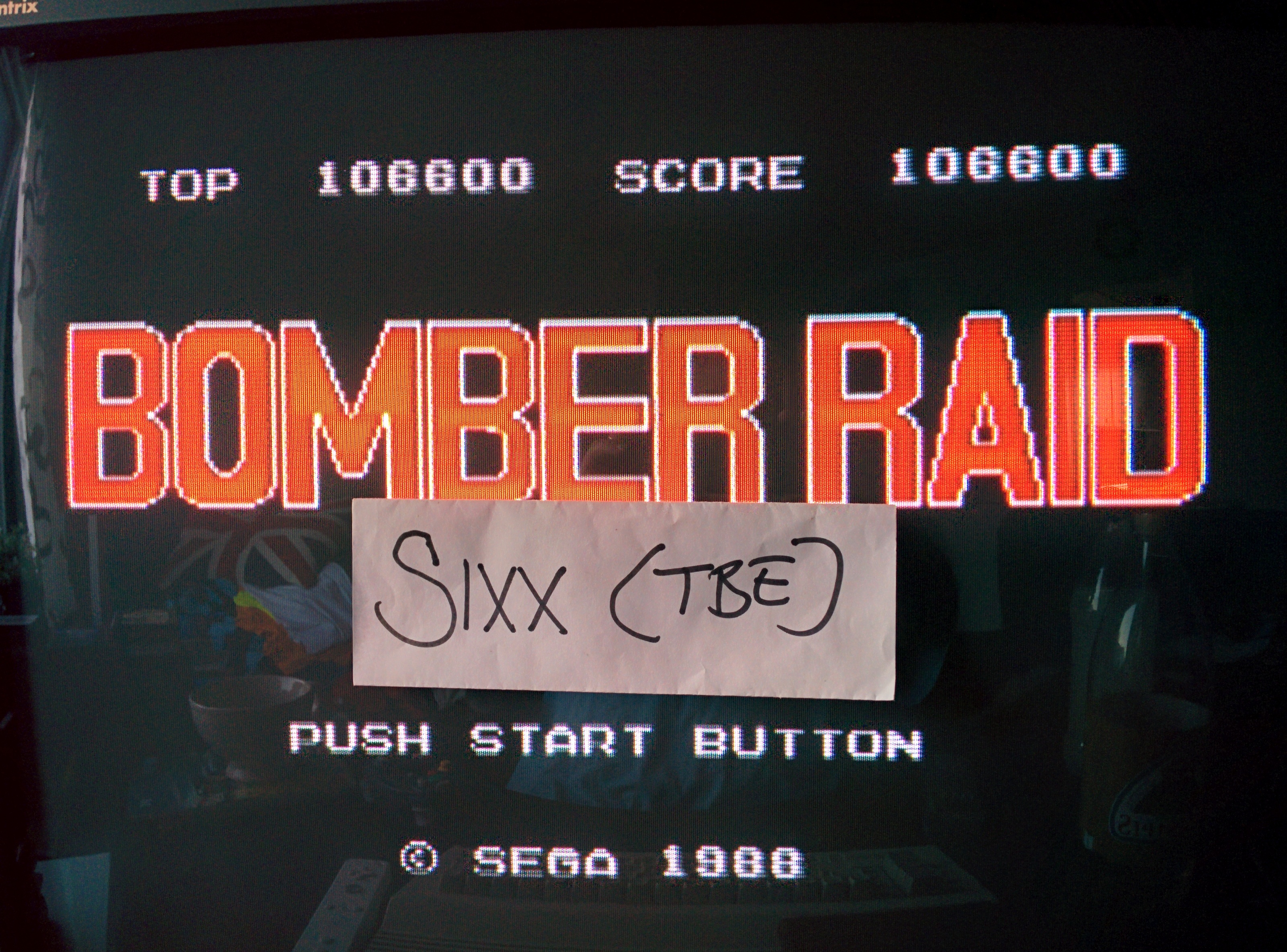 Sixx: Bomber Raid (Sega Master System Emulated) 106,600 points on 2014-07-10 13:16:58