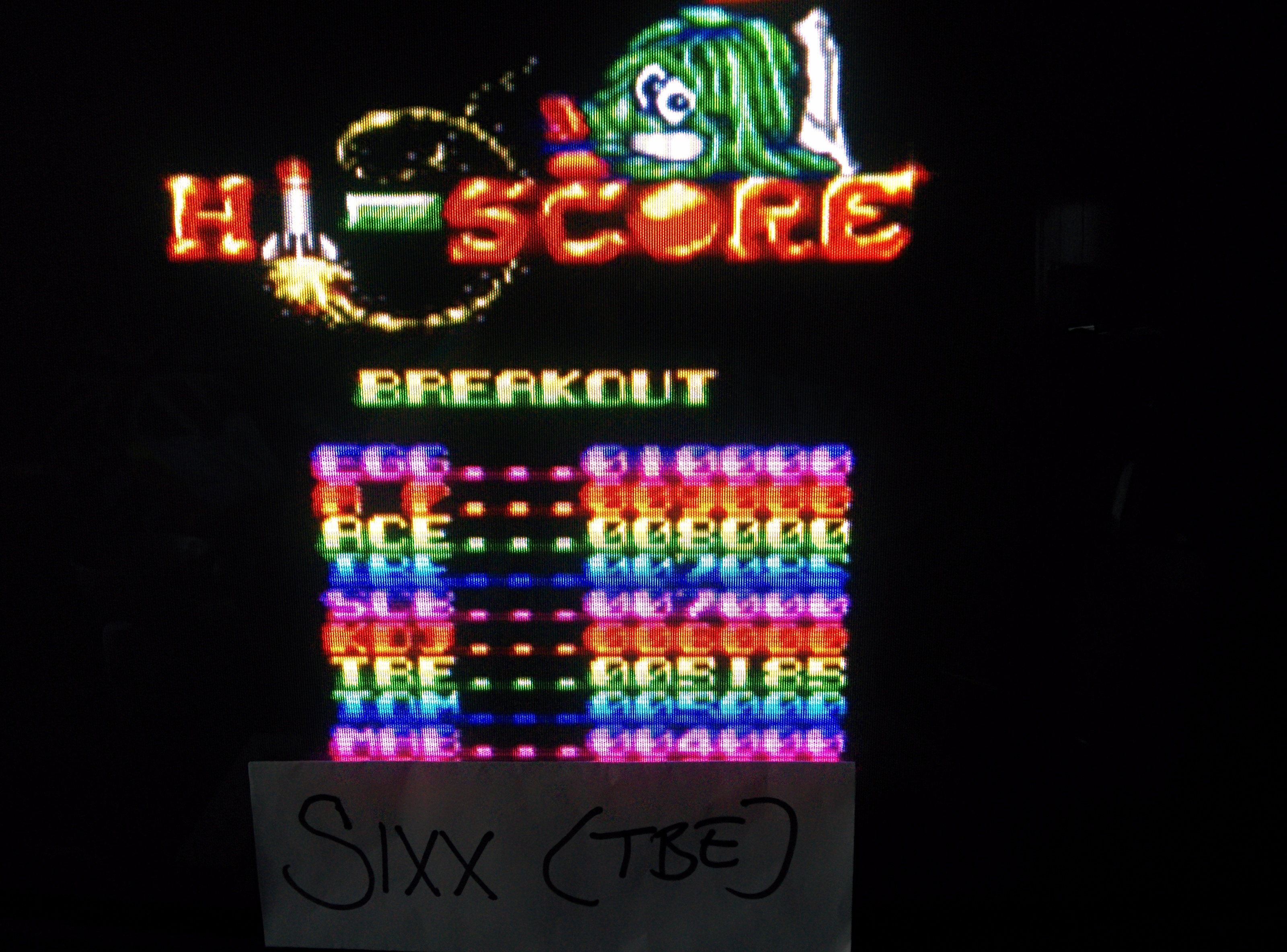 Sixx: Arcade Smash Hits: Breakout (Sega Master System Emulated) 7,085 points on 2014-07-10 14:25:08