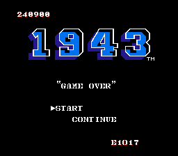 minah: 1943 (NES/Famicom Emulated) 240,900 points on 2014-07-12 09:40:51