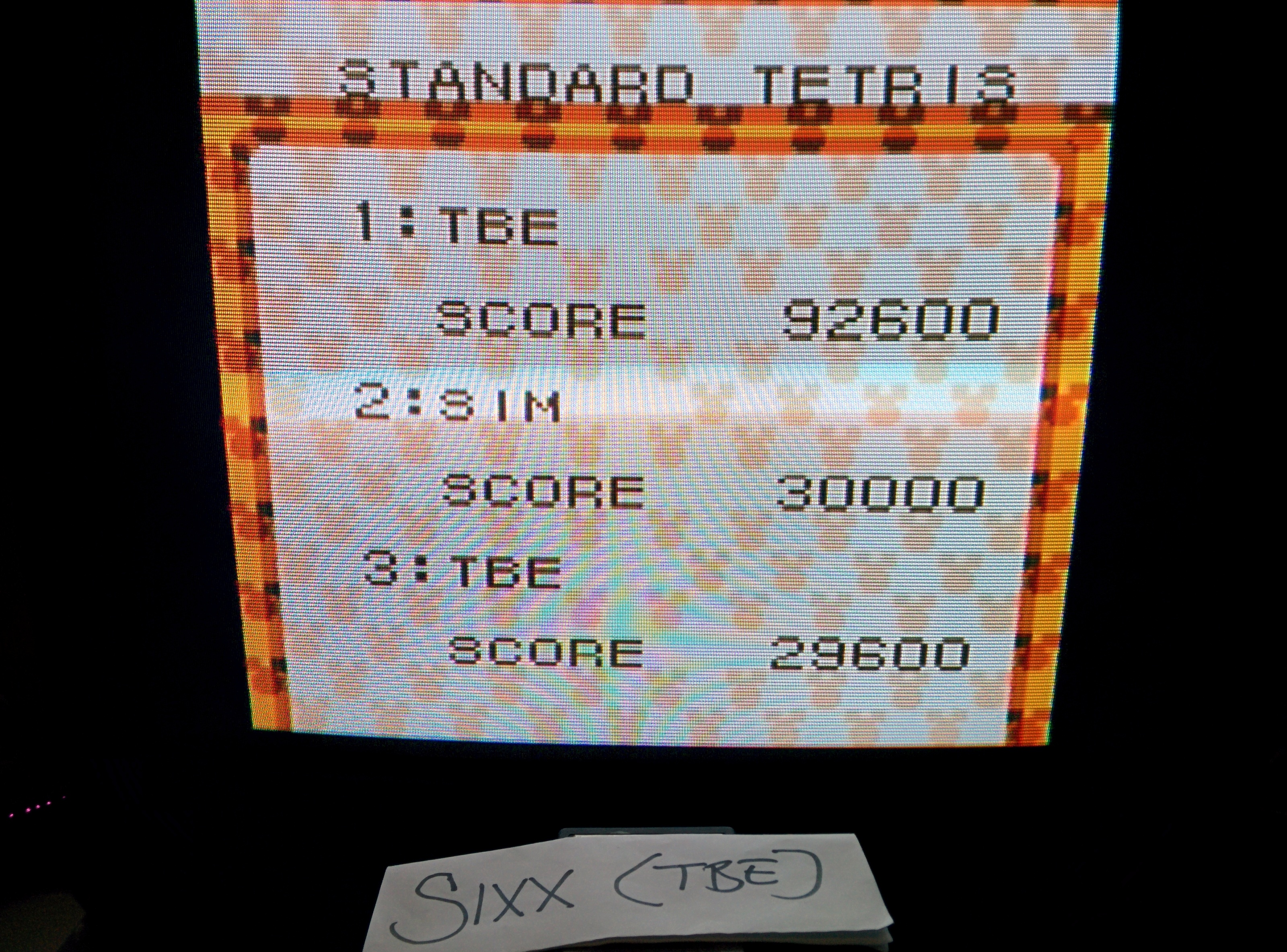 Sixx: Magical Tetris Challenge: Standard Tetris [Normal Difficulty] (Game Boy Color Emulated) 92,600 points on 2014-07-15 15:44:12
