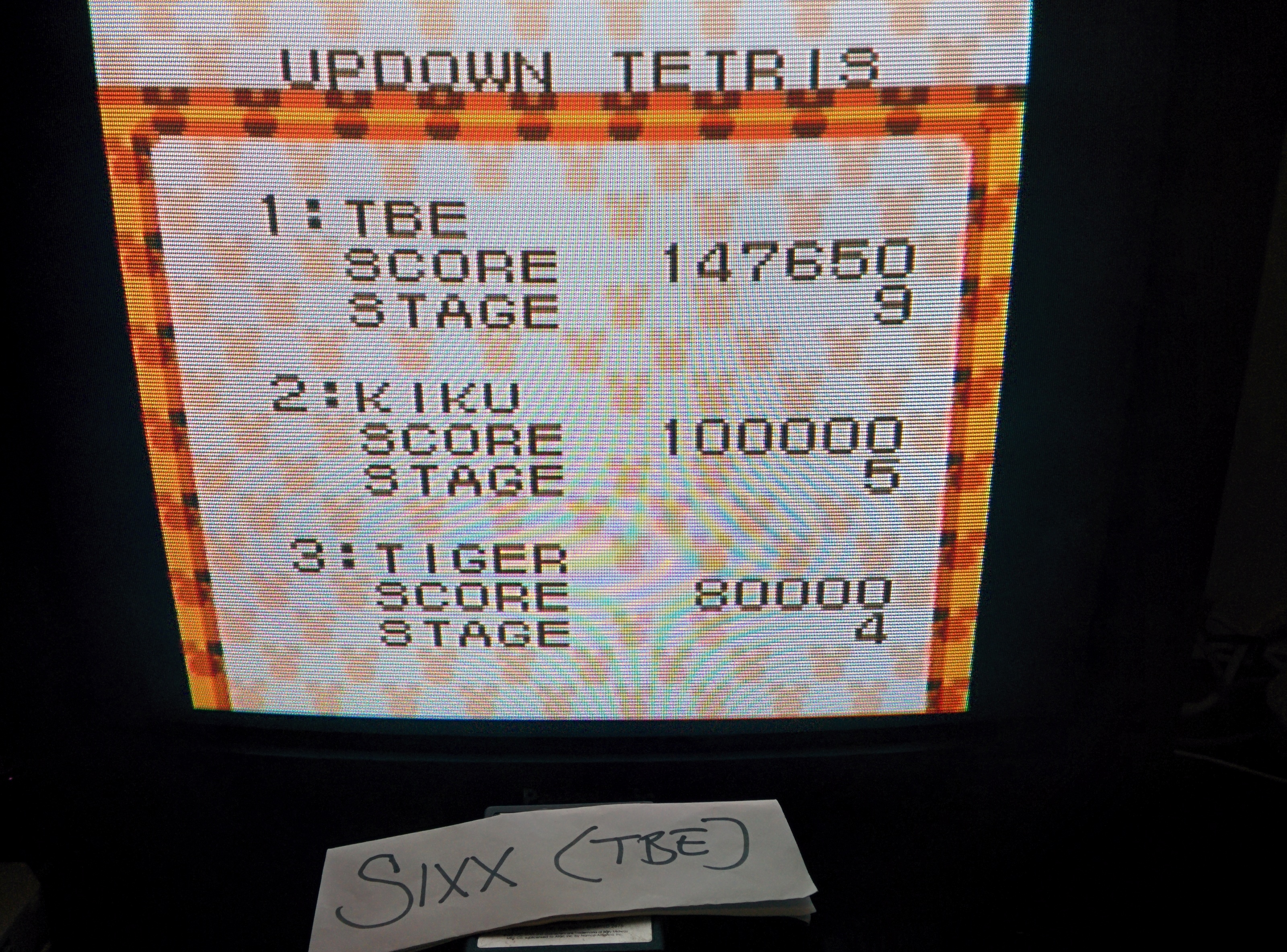 Sixx: Magical Tetris Challenge: Updown Tetris [Normal Difficulty] (Game Boy Color Emulated) 147,650 points on 2014-07-15 17:06:57