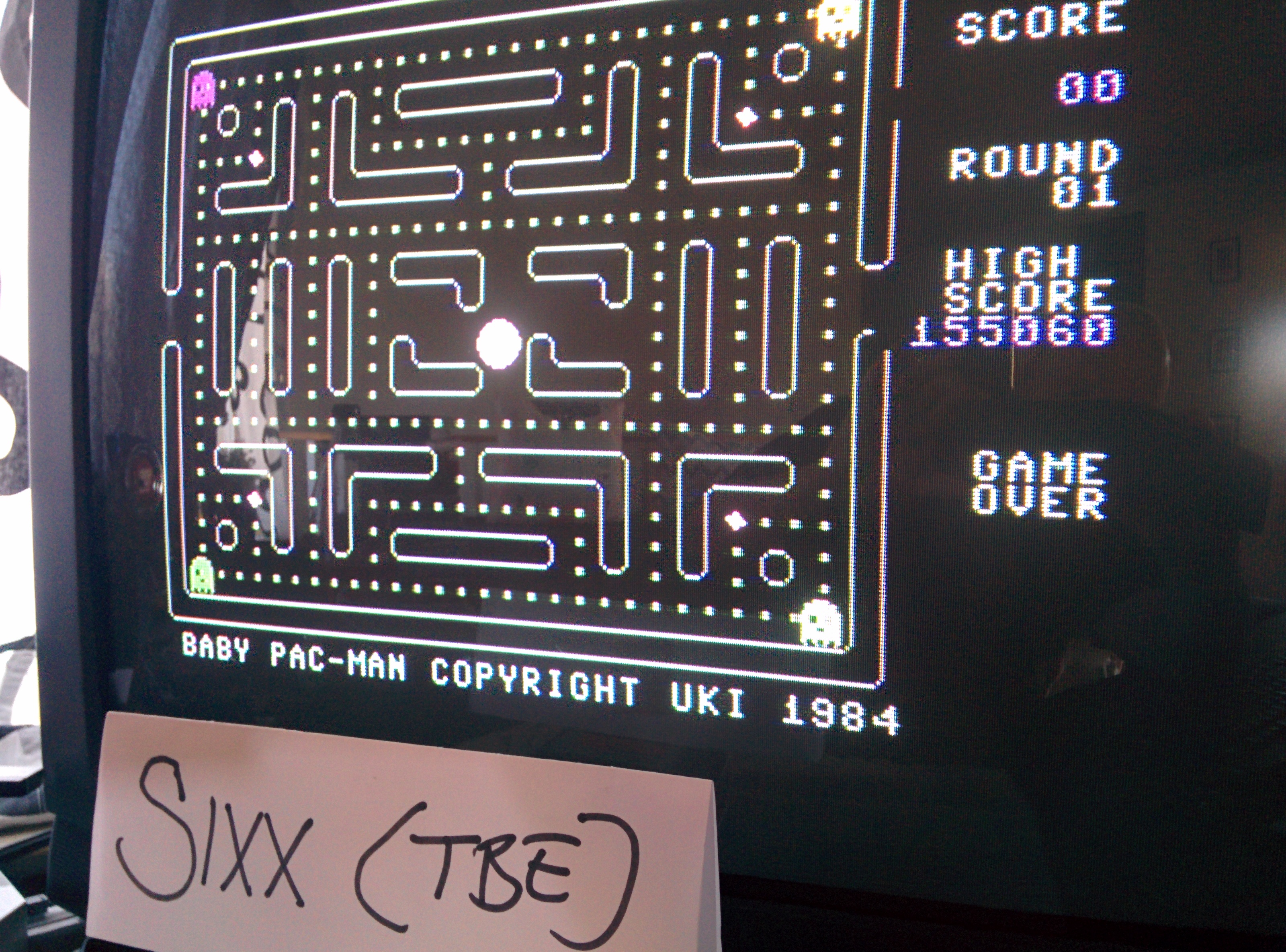 Sixx: Baby Pac-Man (Commodore 64) 155,060 points on 2014-07-19 11:04:54