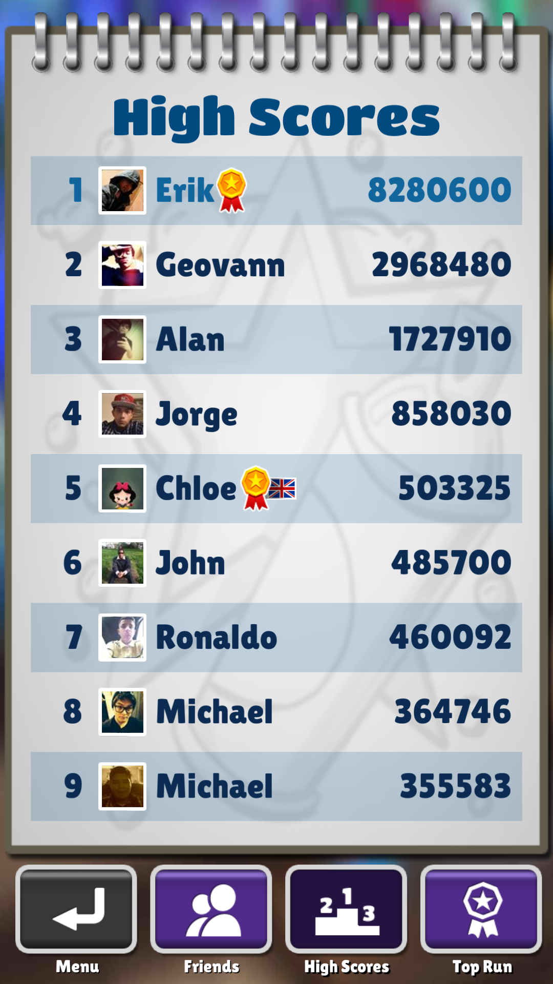 Subway Surfers Ranking / Recordes