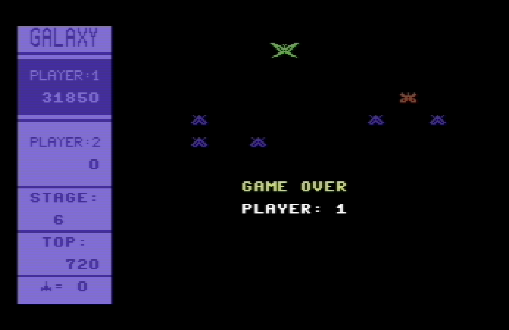 cncfreak: Galaxy [Kingsoft] (Commodore 64 Emulated) 31,850 points on 2013-10-01 06:38:30