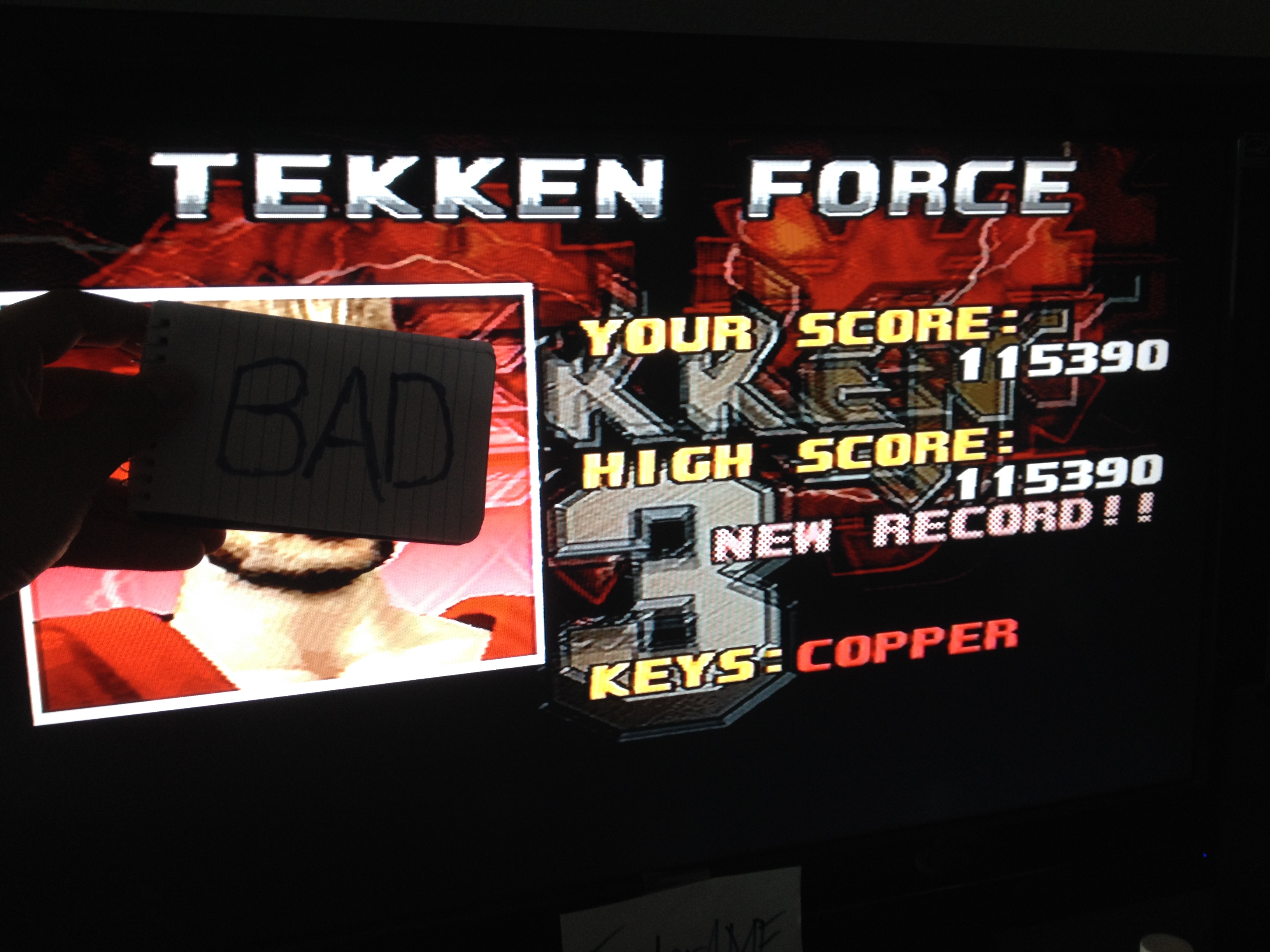 ElijahPerez: Tekken 3: Tekken Force Mode [Points] (Playstation 1) 115,390 points on 2014-07-24 18:54:17