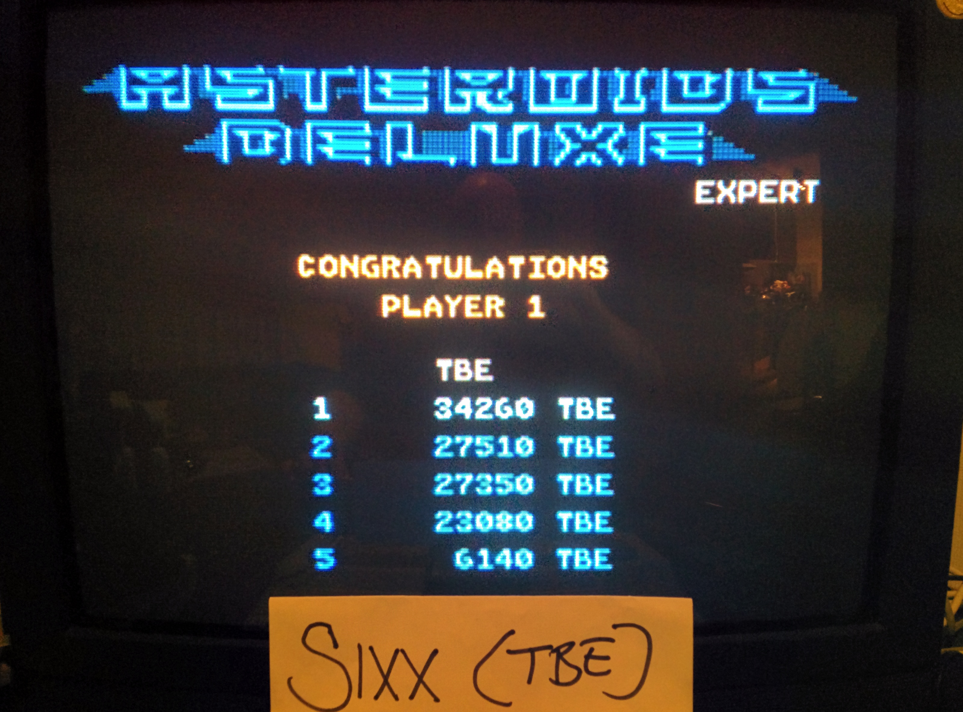Asteroids Deluxe: Expert 34,260 points