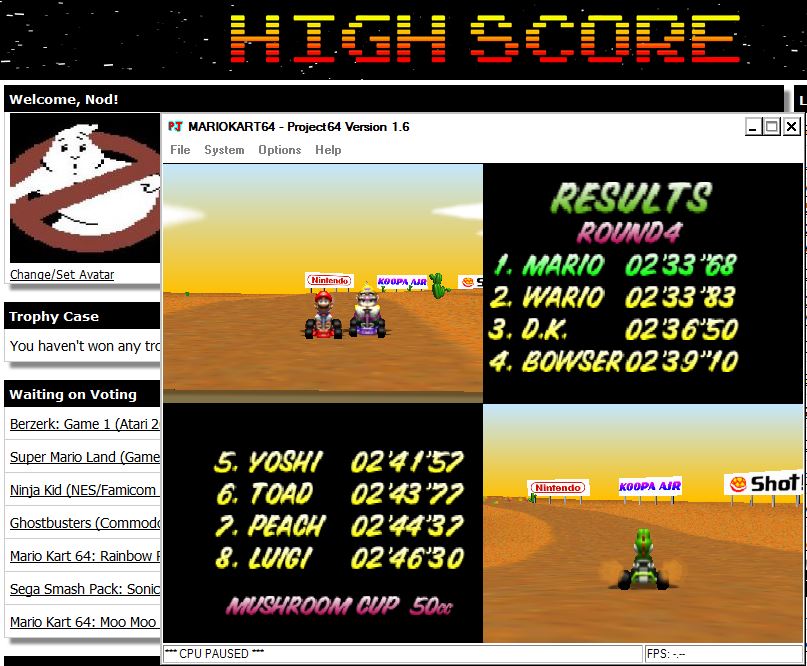 Mario Kart 64: Kalimari Desert [50cc] time of 0:02:33.68