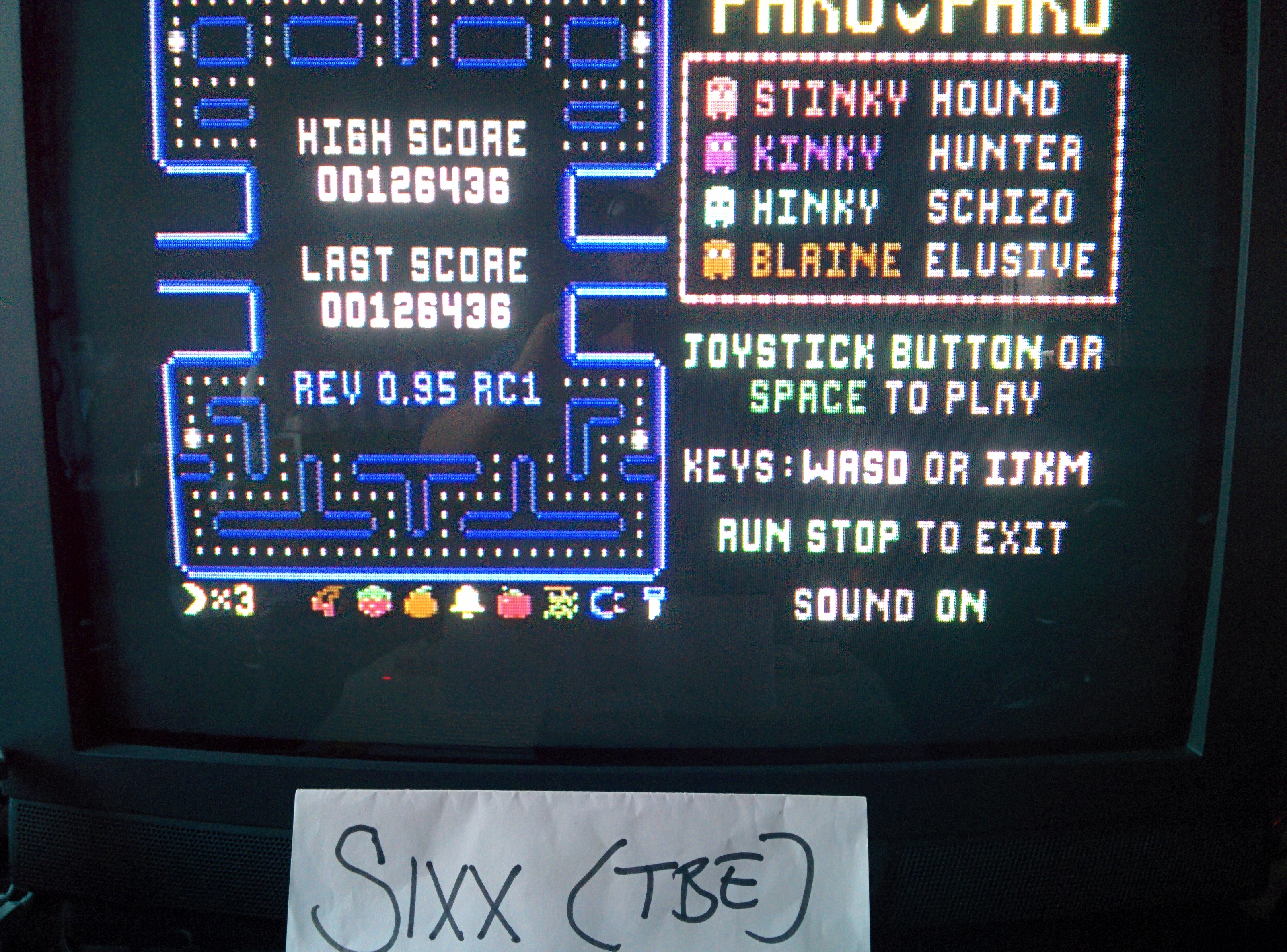 Sixx: Paku-Paku (Commodore 64) 126,436 points on 2014-08-03 04:02:27