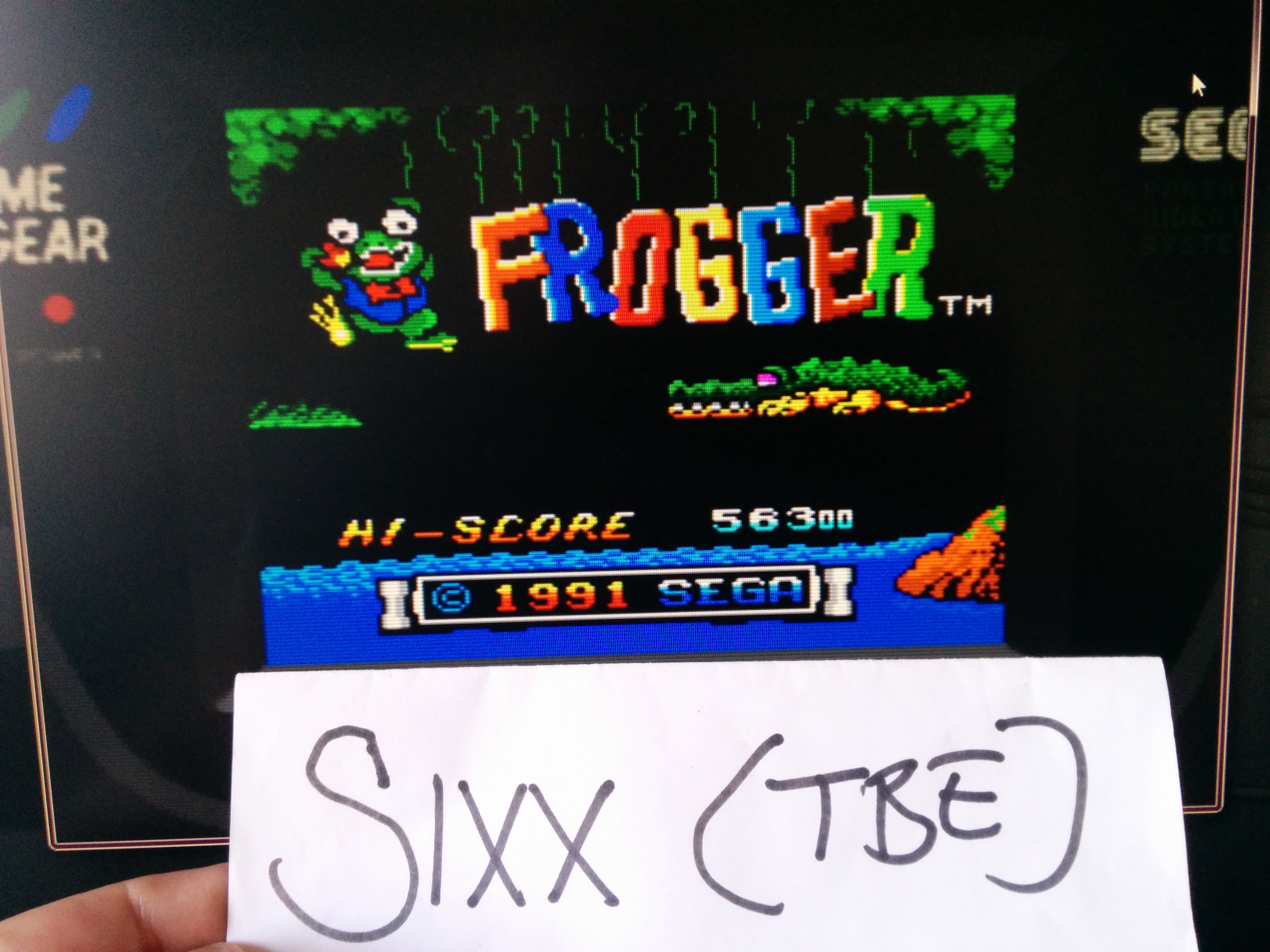Sixx: Frogger (Sega Game Gear Emulated) 56,300 points on 2014-08-04 10:56:45