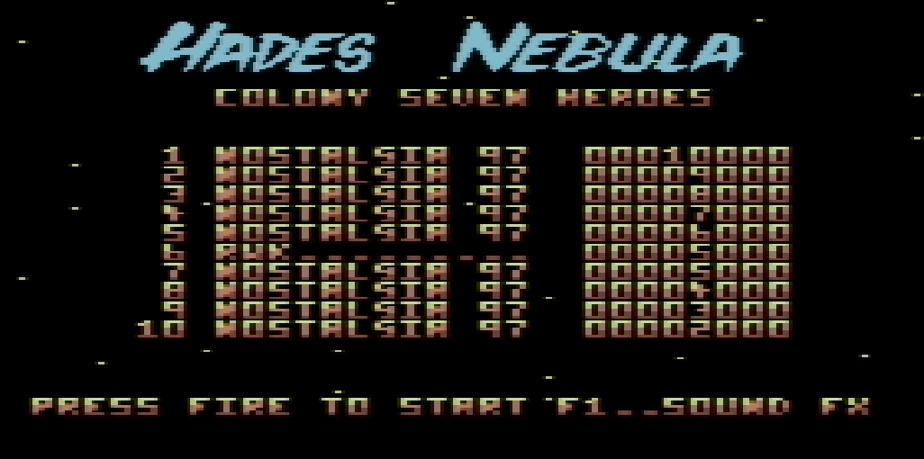 cncfreak: Hades Nebula (Commodore 64 Emulated) 5,000 points on 2013-10-01 07:52:18