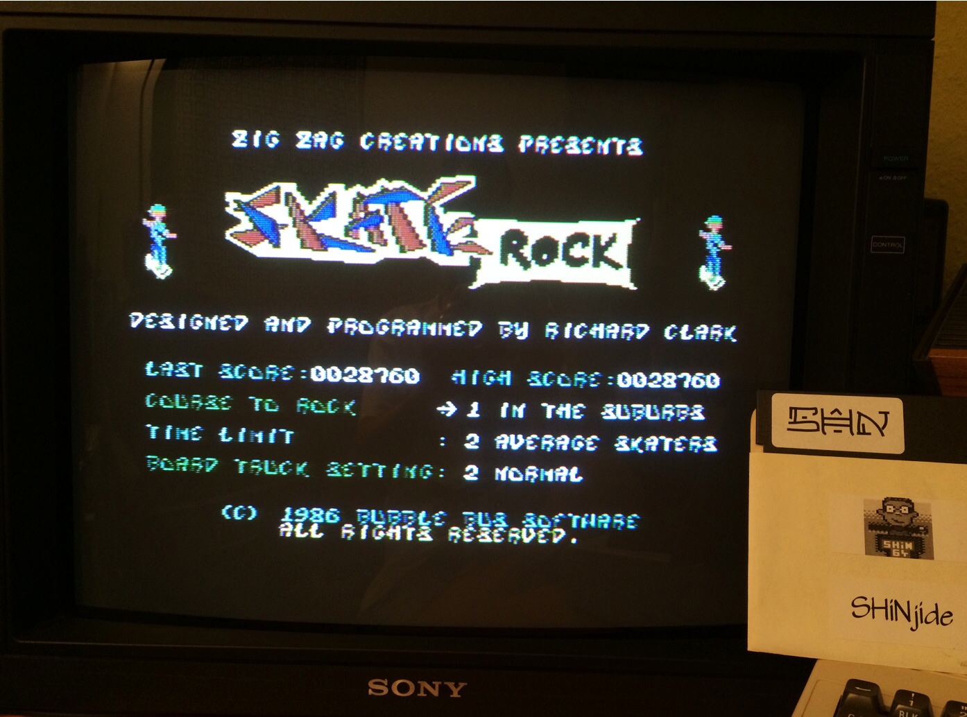 SHiNjide: Skate Rock (Commodore 64) 28,760 points on 2014-08-23 02:43:36