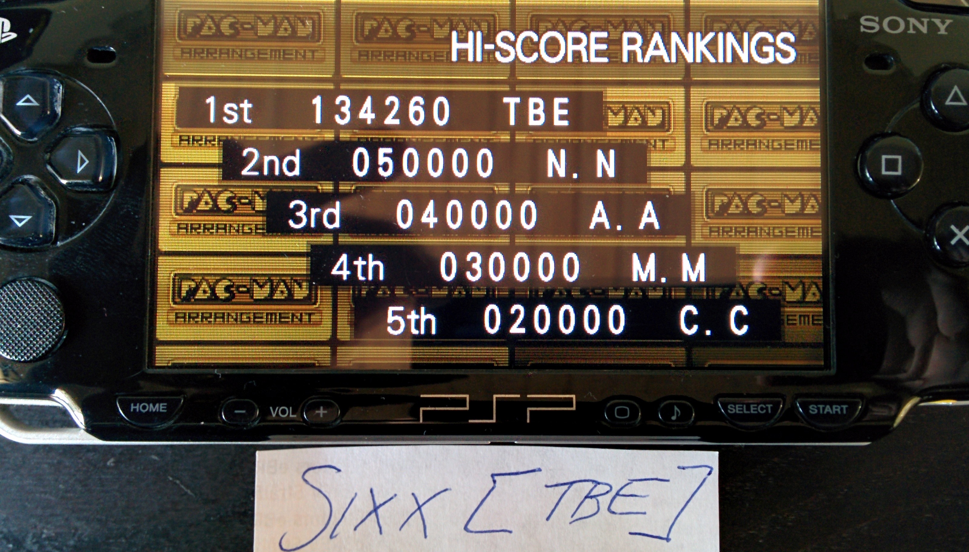 Sixx: Namco Museum: Battle Collection: Pac-Man Arrangement (PSP) 134,260 points on 2014-08-26 10:06:23