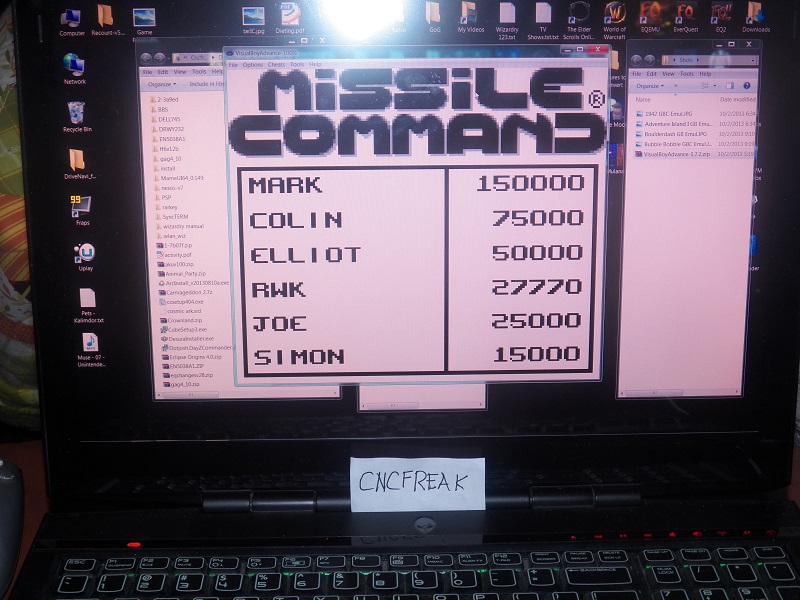 cncfreak: Missile Command (Game Boy Emulated) 27,770 points on 2013-10-03 06:58:39