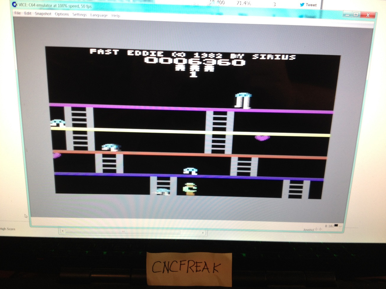 cncfreak: Fast Eddie (Commodore 64 Emulated) 6,360 points on 2013-10-03 17:04:08