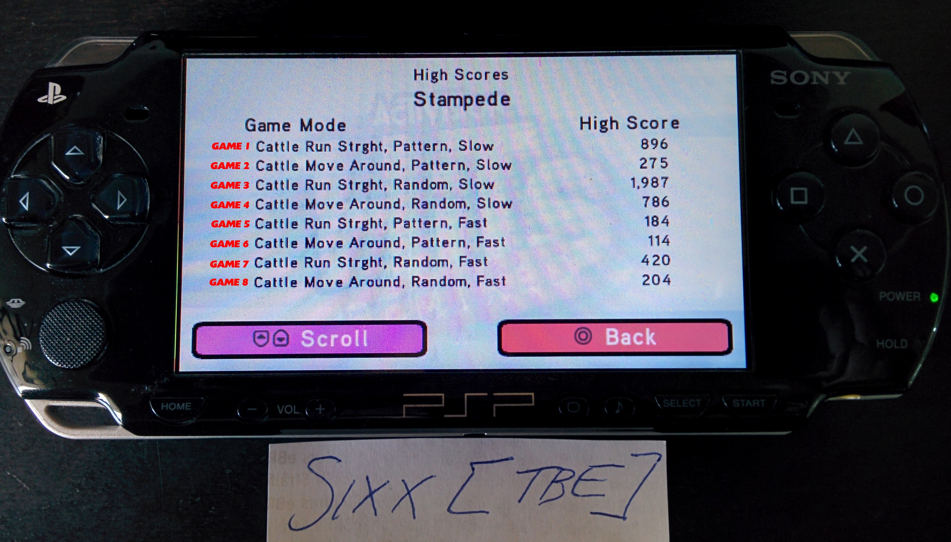 Sixx: Activision Hits Remixed: Stampede: Game 1B (PSP) 896 points on 2014-09-01 01:20:31