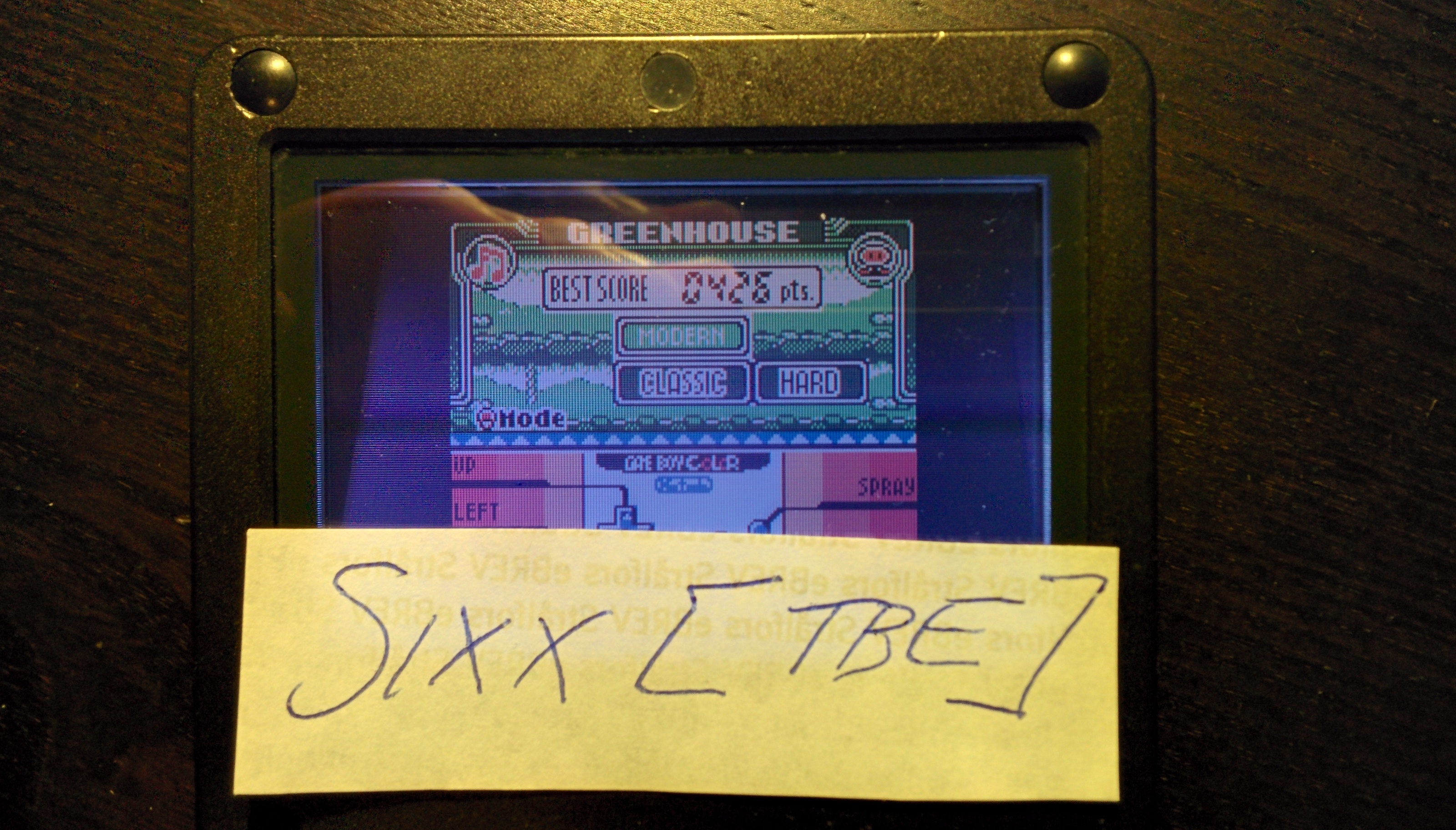 Sixx: Game & Watch Gallery 3: Greenhouse: Classic: Hard (Game Boy Color) 426 points on 2014-09-01 16:18:21
