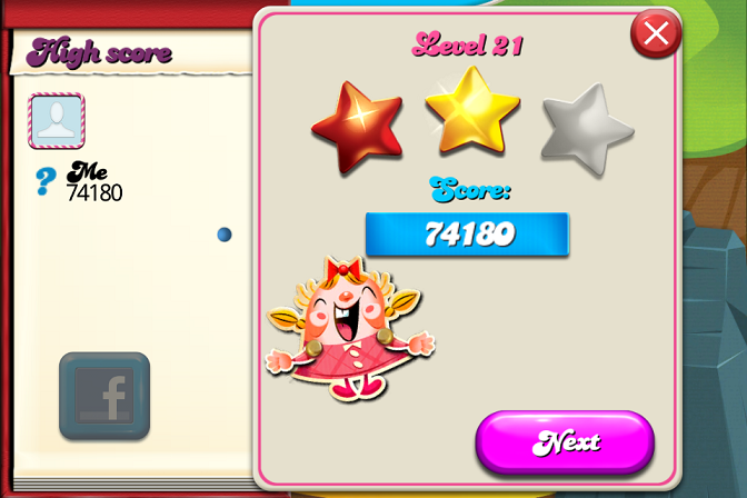 cncfreak: Candy Crush Saga: Level 021 (iOS) 74,180 points on 2013-10-04 15:14:42