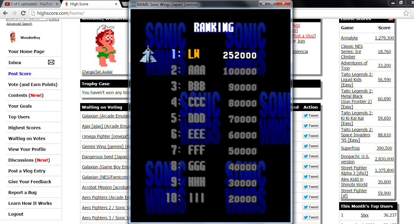 WonderBoy: Sonic Wings [sonicwi] (Arcade Emulated / M.A.M.E.) 252,000 points on 2014-09-10 13:17:39