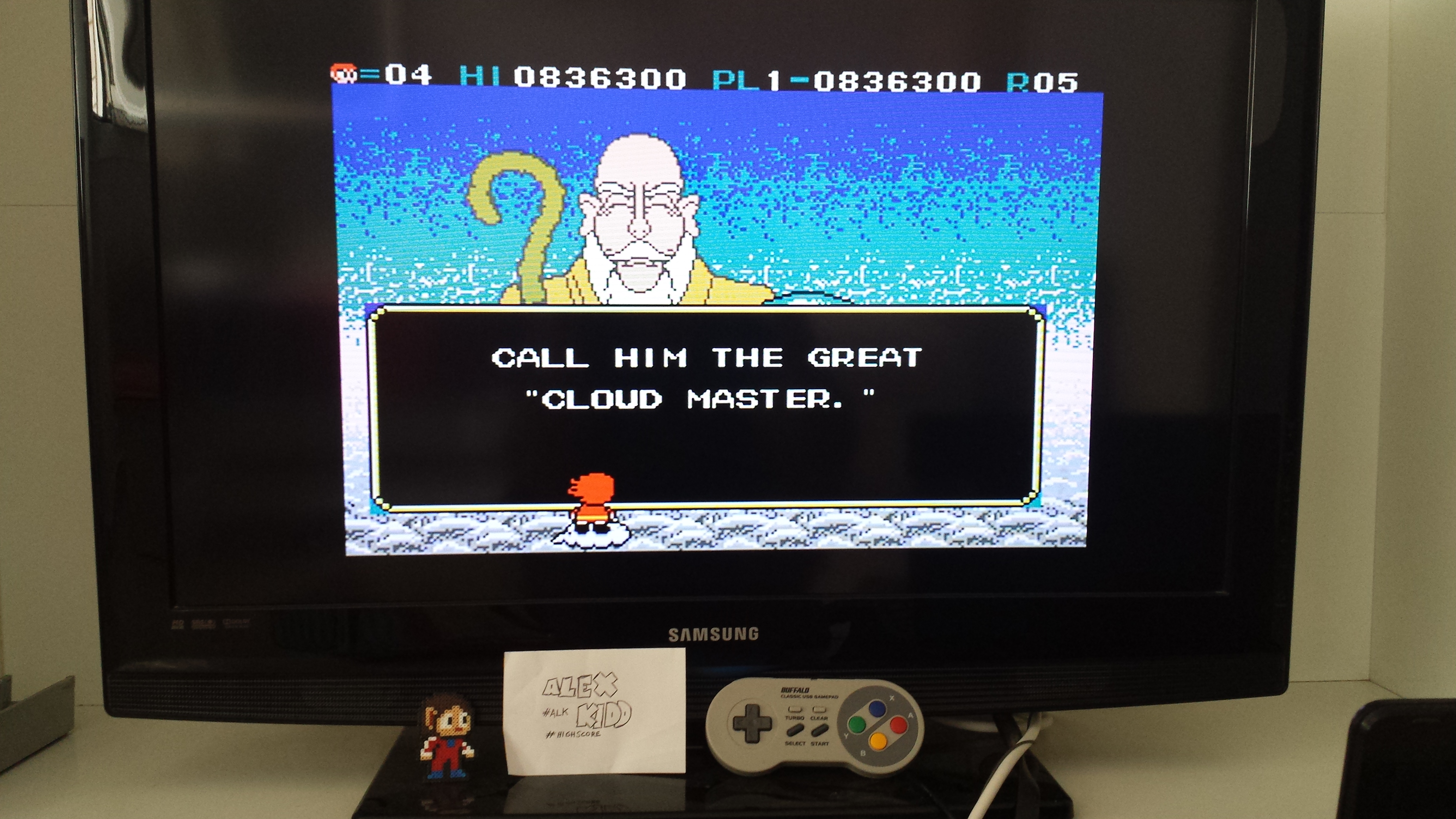 AlexKidd: Cloud Master (Sega Master System Emulated) 836,300 points on 2014-09-11 07:43:05