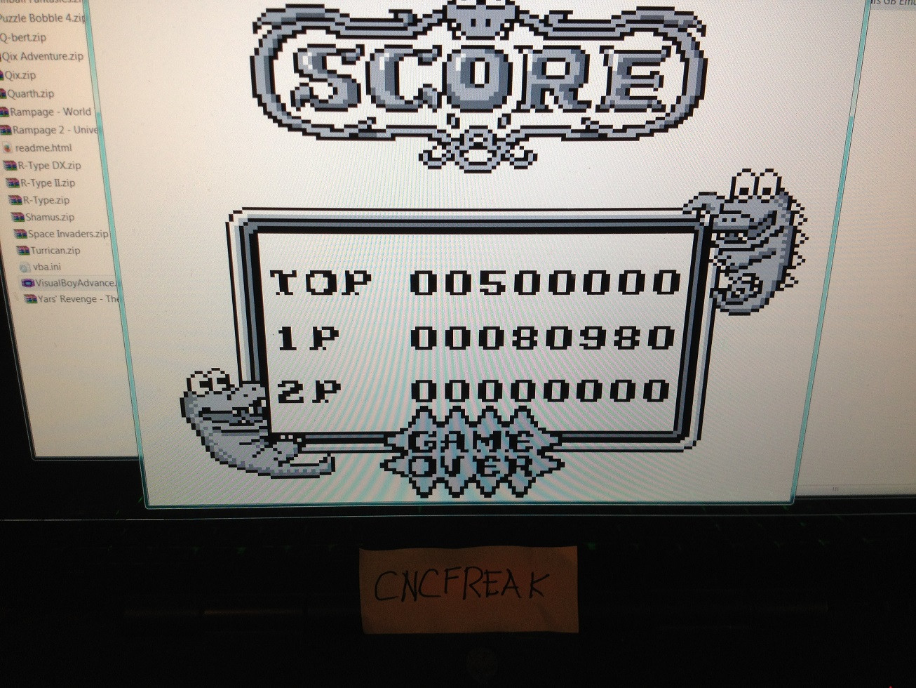 cncfreak: Pinball: Revenge of the Gator (Game Boy Emulated) 80,980 points on 2013-10-05 17:00:44