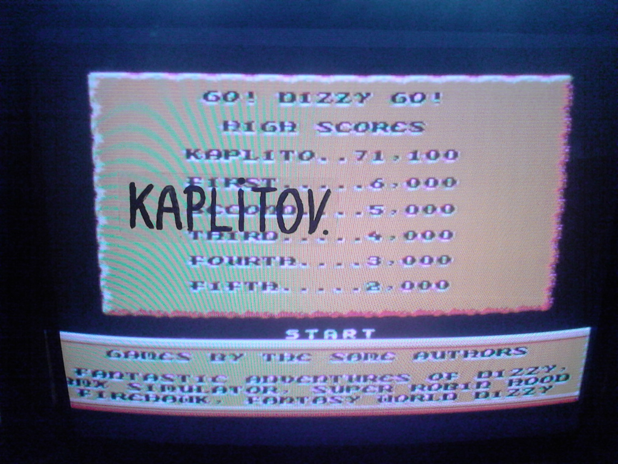 kaplitov: Go! Dizzy Go! (NES/Famicom) 71,100 points on 2014-09-22 07:39:08