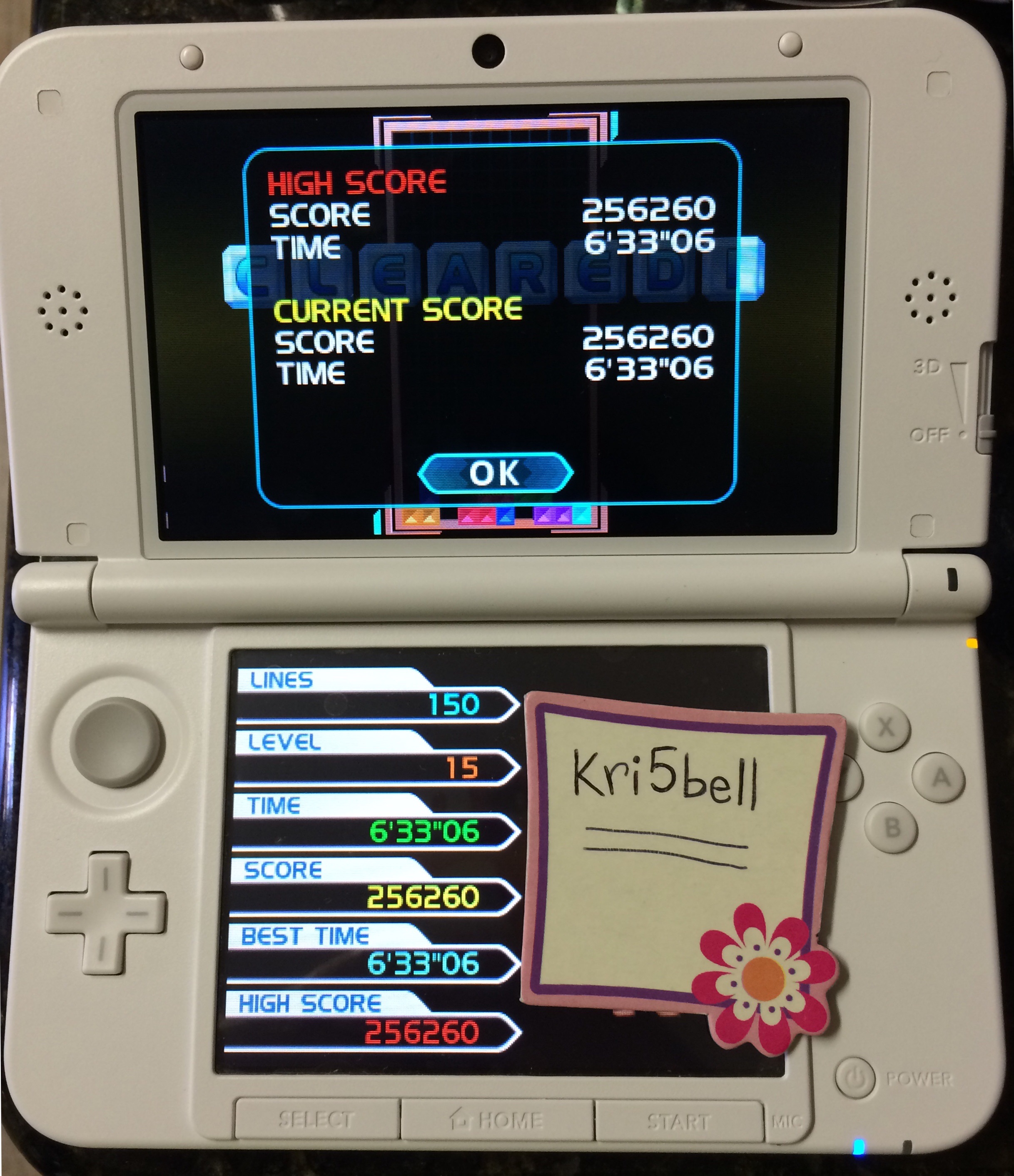 kri5bell: Tetris: Axis [Marathon Mode] (Nintendo 3DS) 256,260 points on 2014-10-06 09:51:37