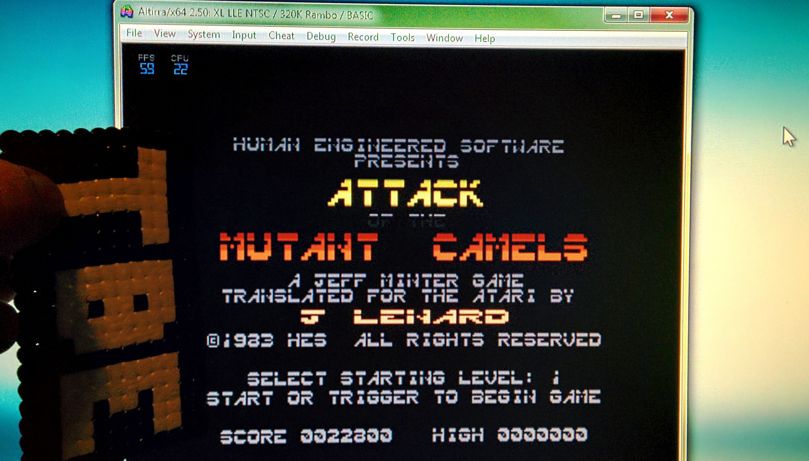 Sixx: Attack of the Mutant Camels (Atari 400/800/XL/XE Emulated) 22,800 points on 2014-10-16 12:25:57