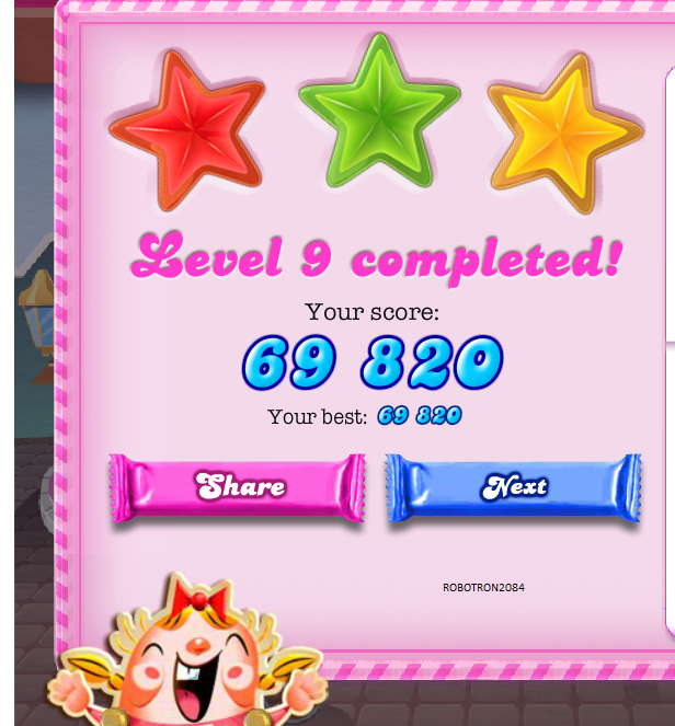 Candy Crush Saga: Level 009 69,820 points