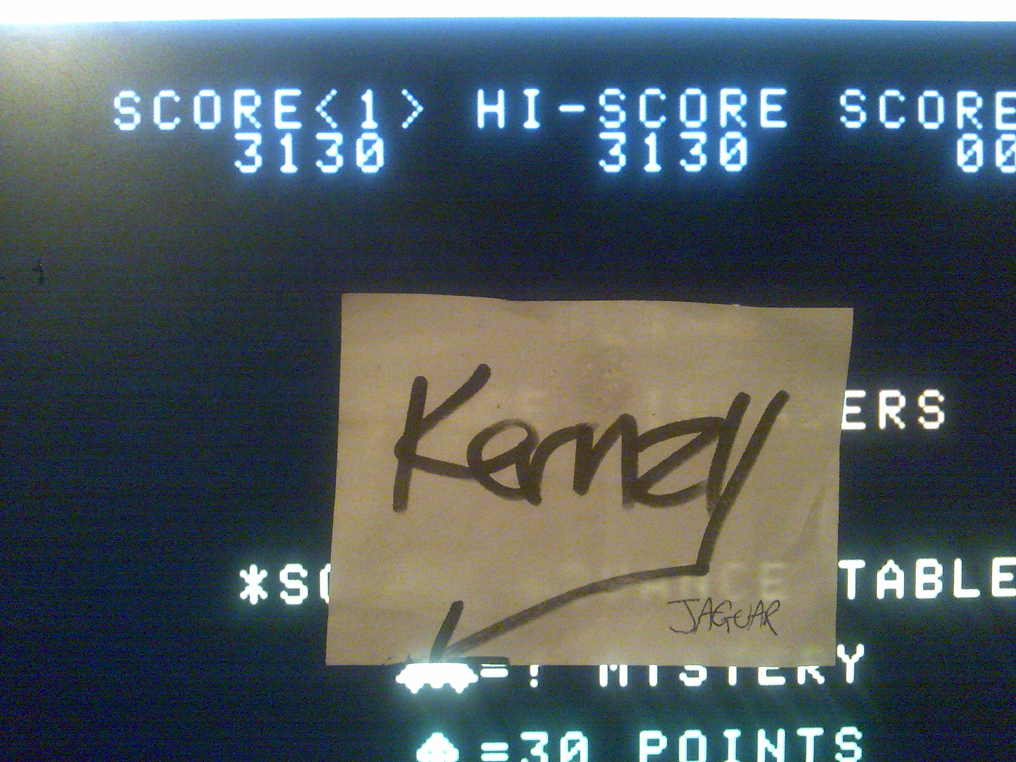 kernzy: Space Invaders [Fast/Fixed Shields] (Atari 7800 Emulated) 3,130 points on 2014-10-21 19:05:48