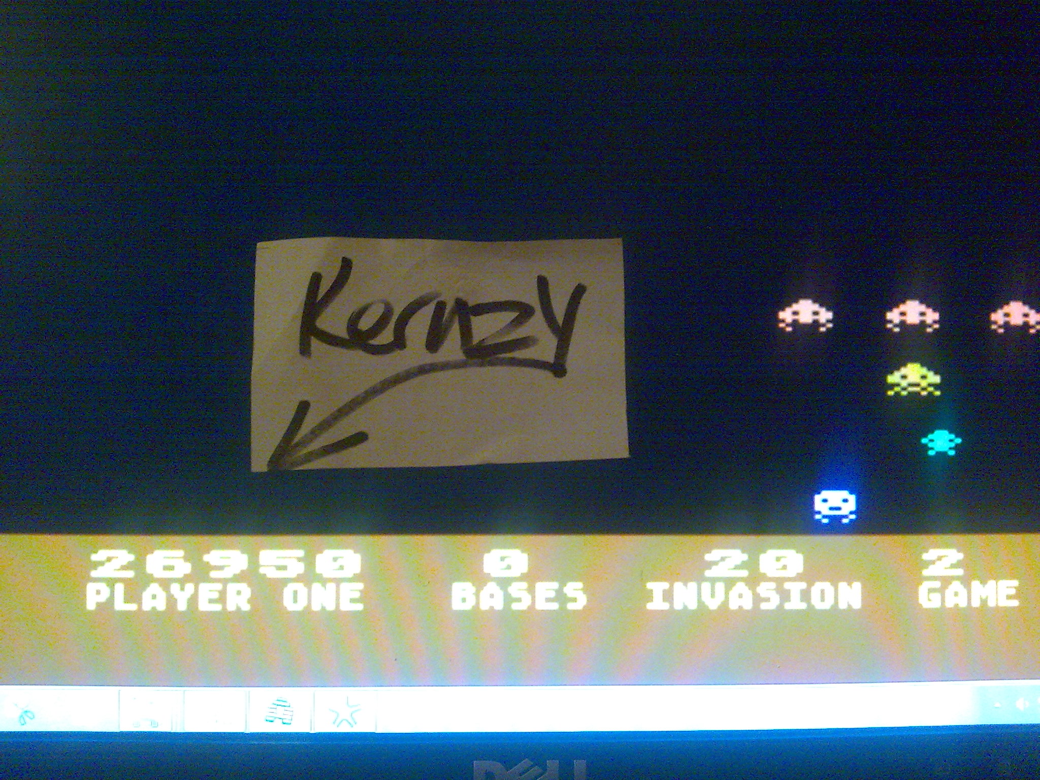 kernzy: Deluxe Invaders: Game 2 (Atari 400/800/XL/XE Emulated) 26,950 points on 2014-10-21 22:47:18