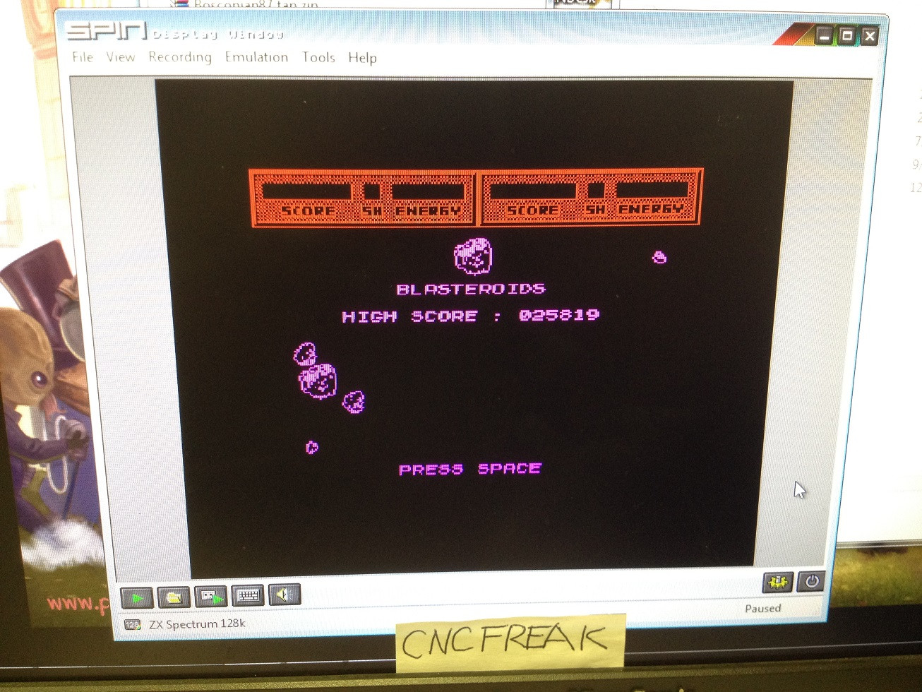 cncfreak: Blasteroids (ZX Spectrum Emulated) 25,819 points on 2013-10-14 05:58:04