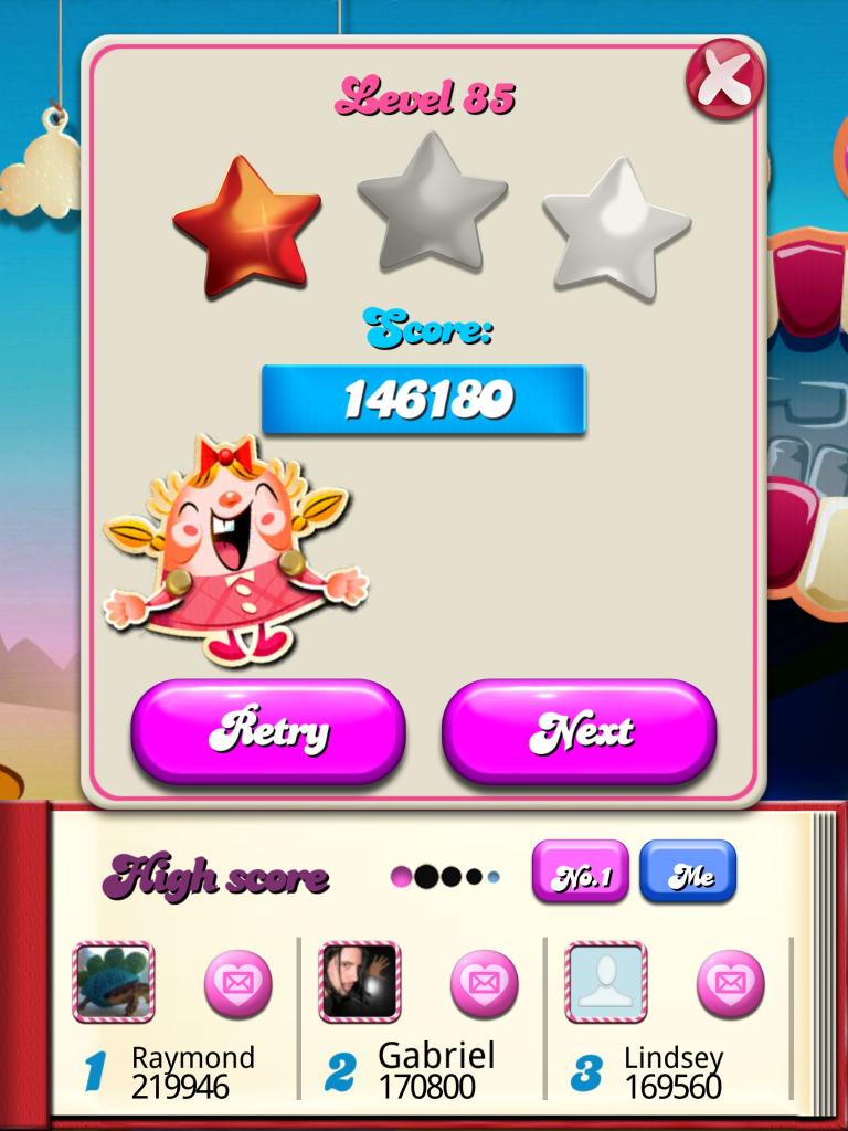 Candy Crush Saga: Level 085 146,180 points