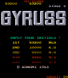 Gyruss 89,200 points