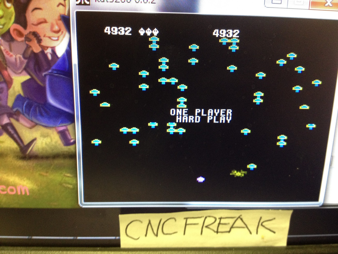cncfreak: Centipede: Hard (Atari 5200 Emulated) 4,932 points on 2013-10-15 07:24:14