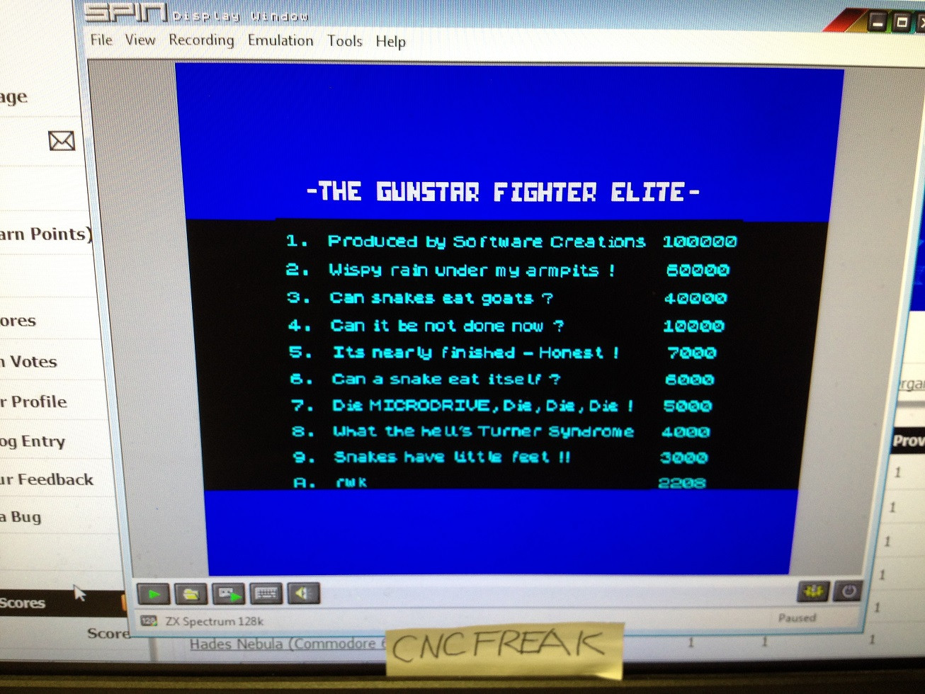 cncfreak: Gunstar (ZX Spectrum Emulated) 2,208 points on 2013-10-15 08:30:13