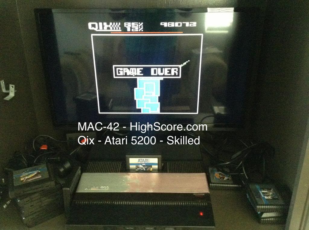 MAC-42: Qix: Skilled (Atari 5200) 96,072 points on 2013-09-08 15:14:27