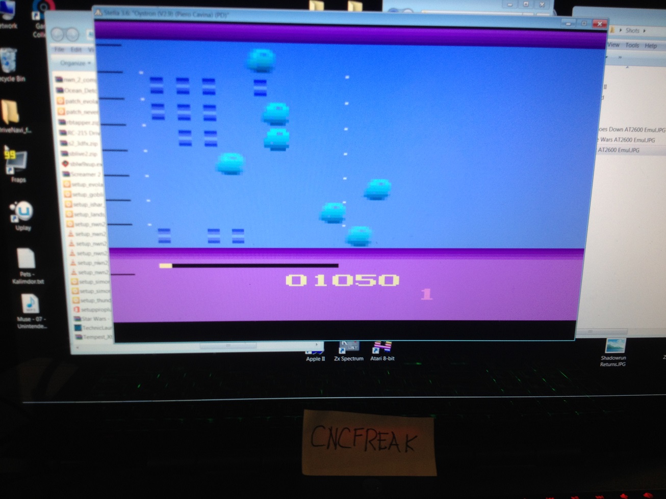 cncfreak: Oystron (Atari 2600 Emulated Novice/B Mode) 1,050 points on 2013-10-15 21:48:52