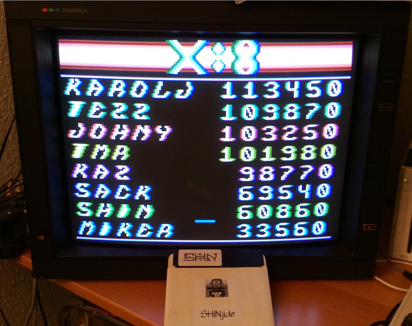 SHiNjide: X:8 (Atari 400/800/XL/XE Emulated) 60,860 points on 2014-12-29 10:41:20