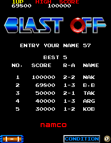BarryBloso: Blast Off [Japan] [blastoff] (Arcade Emulated / M.A.M.E.) 69,800 points on 2015-01-02 05:25:49