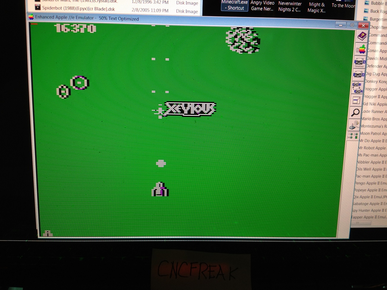 cncfreak: Xevious (Apple II Emulated) 16,370 points on 2013-10-16 23:11:51
