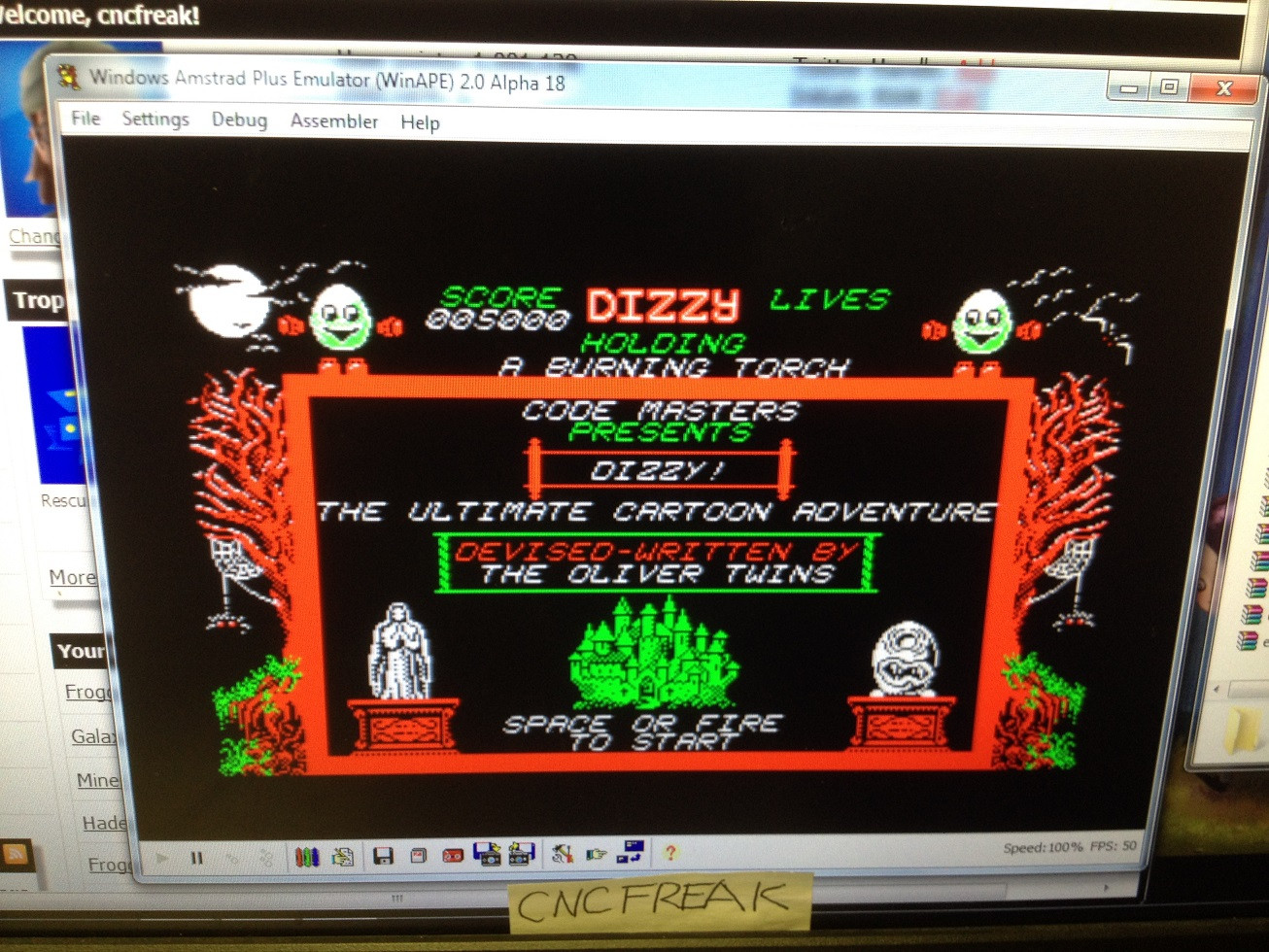 cncfreak: Dizzy (Amstrad CPC Emulated) 5,000 points on 2013-10-17 07:31:31