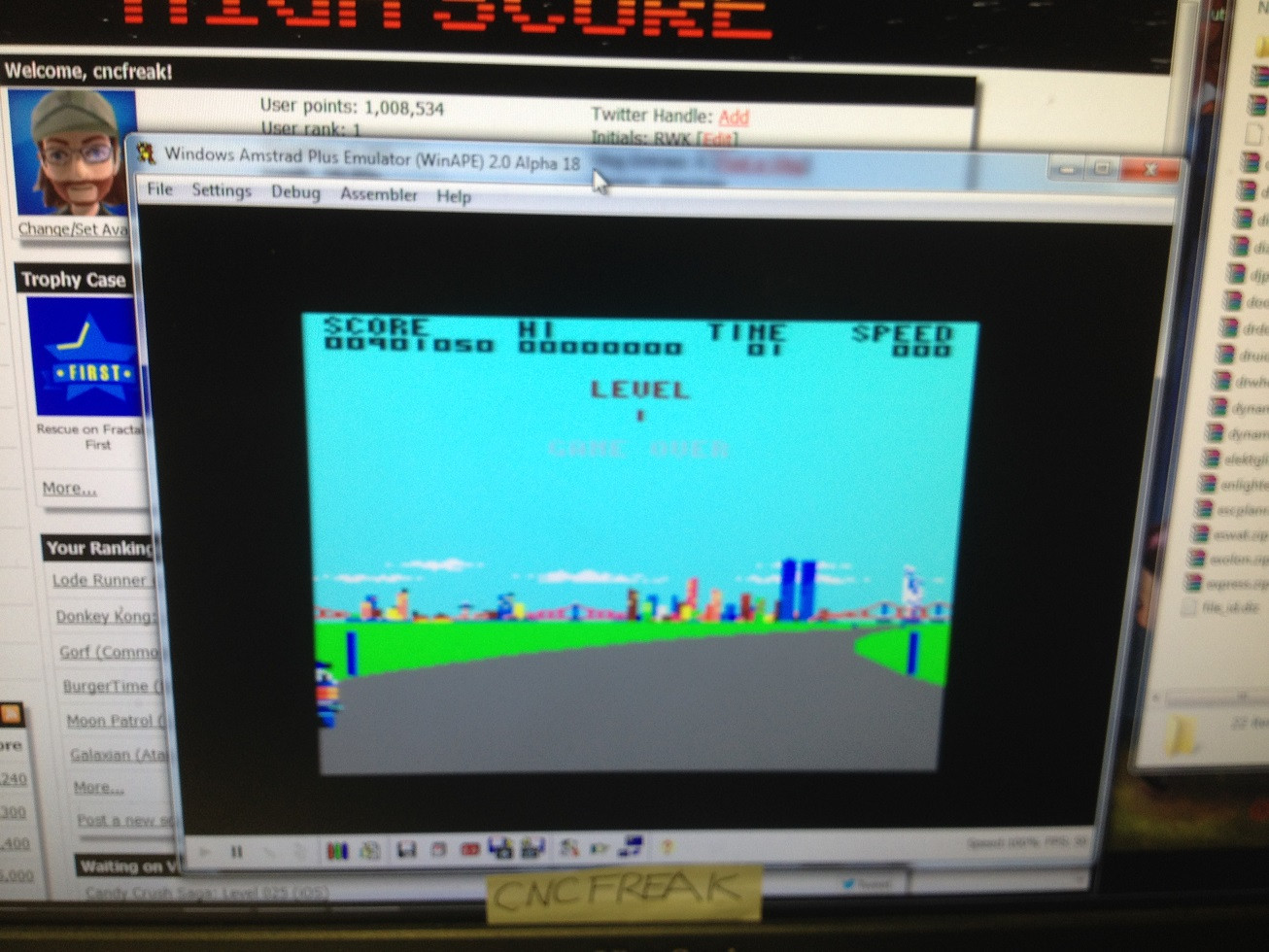 cncfreak: Crazy Cars (Amstrad CPC Emulated) 901,050 points on 2013-10-17 10:29:37