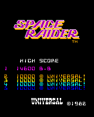 BarryBloso: Space Raider [sraider] (Arcade Emulated / M.A.M.E.) 14,600 points on 2015-01-21 16:50:12