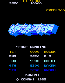 BarryBloso: Mega Zone [megazone] (Arcade Emulated / M.A.M.E.) 9,620 points on 2015-01-27 05:10:01