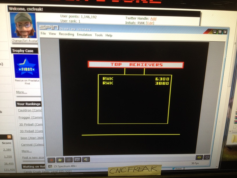 cncfreak: Bounty Bob Strikes Back (ZX Spectrum Emulated) 6,300 points on 2013-10-19 04:11:27