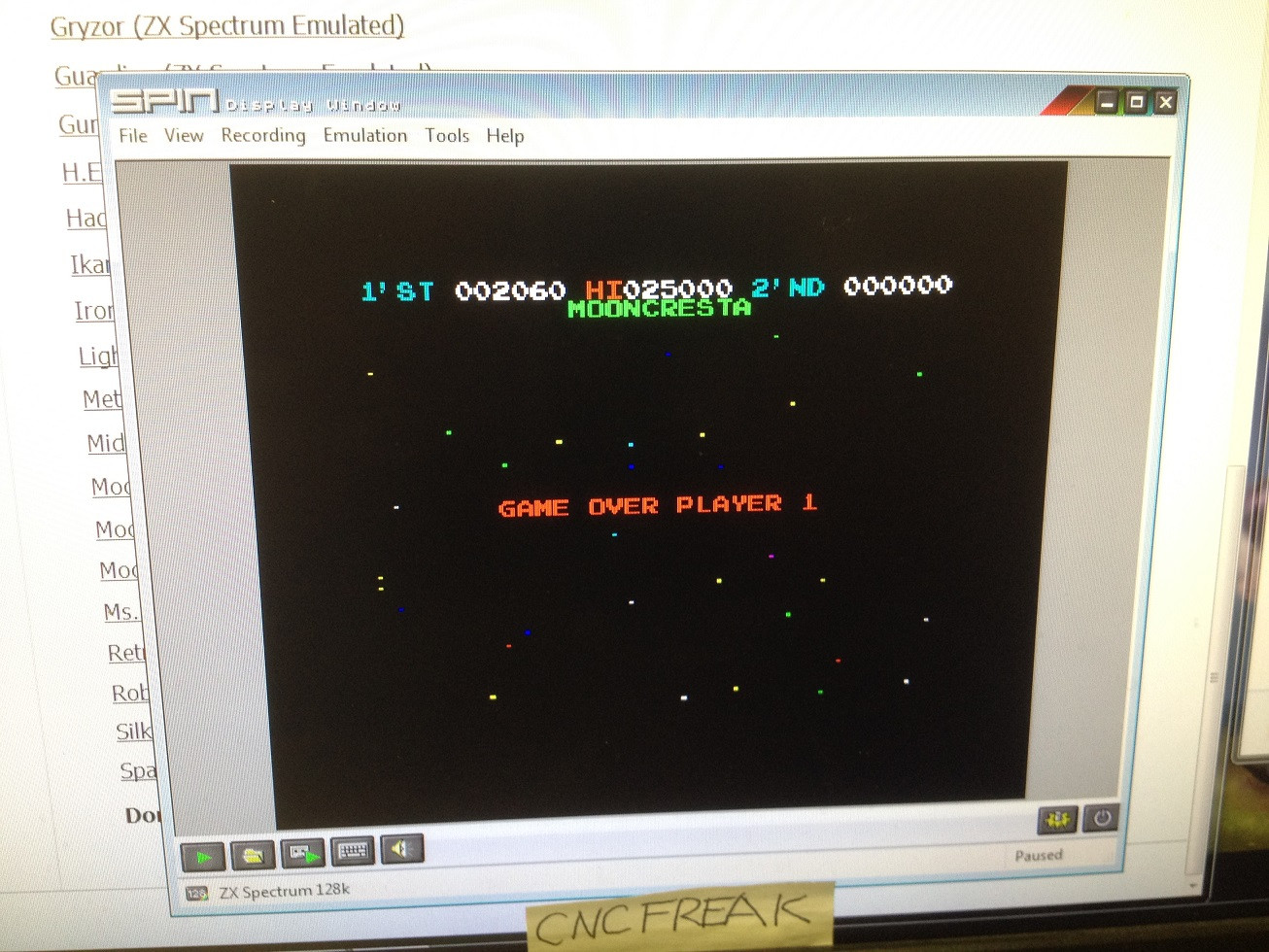 cncfreak: Moon Cresta (ZX Spectrum Emulated) 2,060 points on 2013-10-19 04:12:46