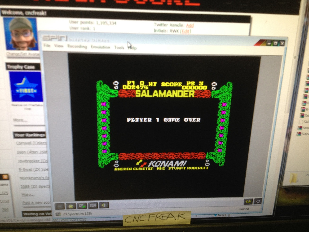 cncfreak: Salamander (ZX Spectrum Emulated) 2,475 points on 2013-10-19 04:18:19