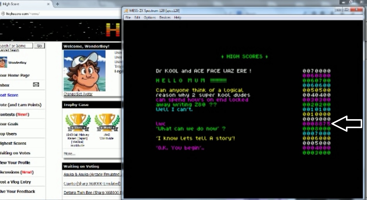 WonderBoy: 1999 (ZX Spectrum Emulated) 8,875 points on 2015-02-01 07:56:59