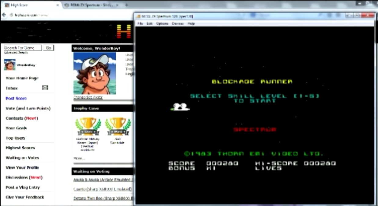 WonderBoy: Blockade Runner (ZX Spectrum Emulated) 280 points on 2015-02-01 10:54:57